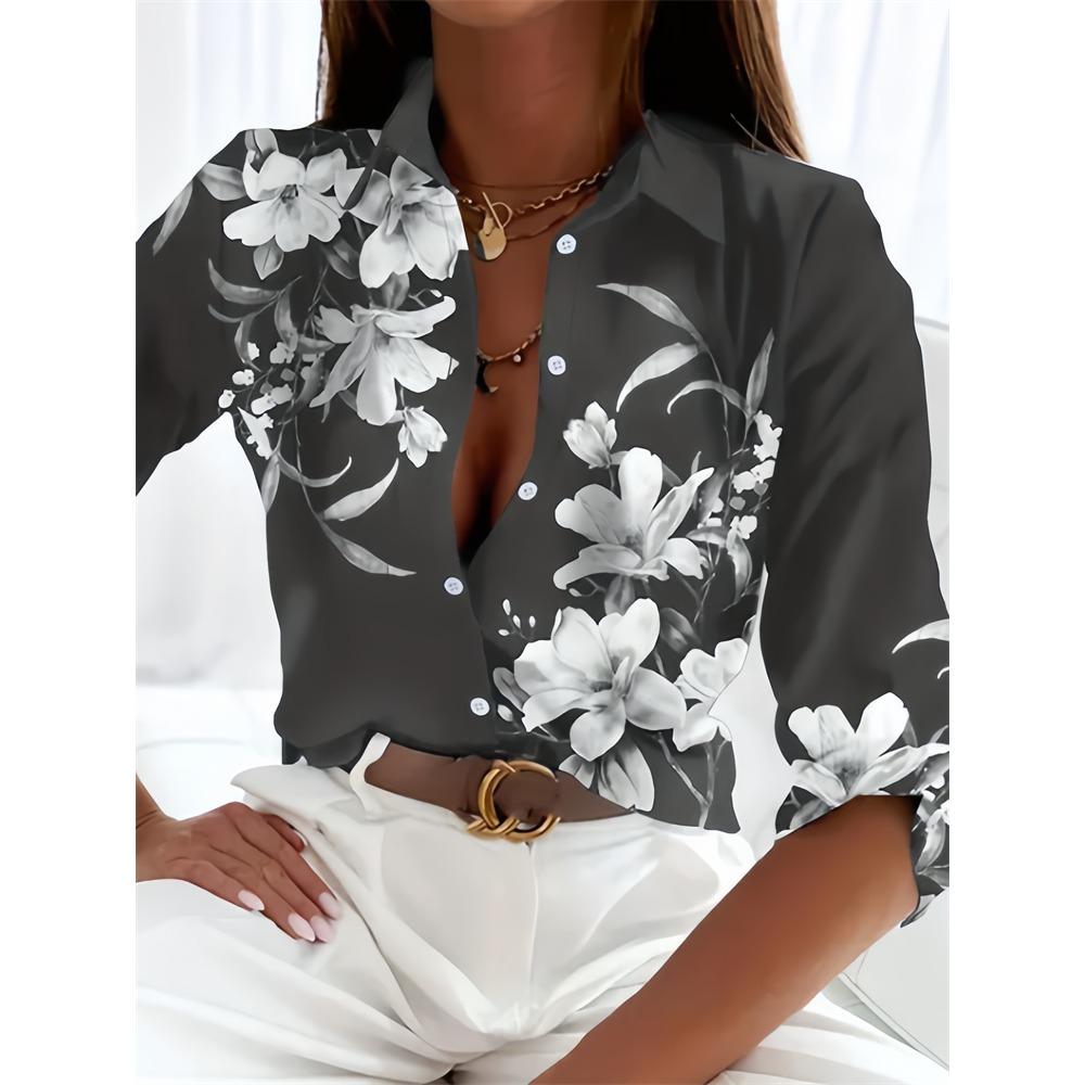 Hot Ladies Shirt 3D Print Long Sleeve Loose Shirts Hawaiian Shirts Fashion and Casual Character Size Comfortable Fabric