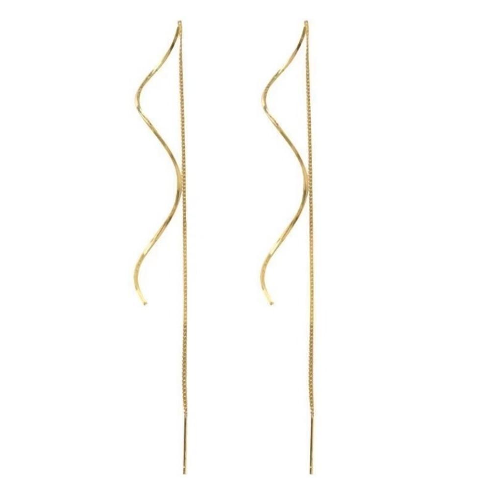1 Pair Threader Type Long Tassel Threader Earrings Korean Style Party Earrings  Casual Wear