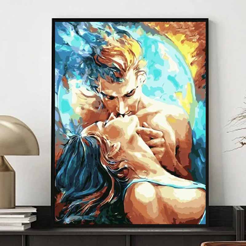 

DIY алмазна вишивка закохана пара комікс набір для вишивання хрестиком мозаїчне мистецтво алмазна вишивка повне коло алмазів прикраса для дому 20x30cm