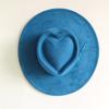 Dark blue Suede Hat LOVE Fashion 2026 New Autumn/Winter Collection Unisex Felt Fedora Hat Classic Church Hat Women's Sun Hat