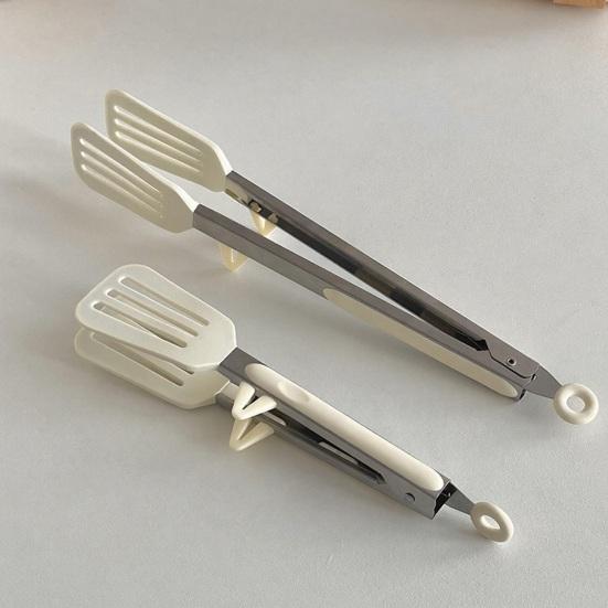 2Pcs Silicone BBQ Tongs 304 Stainless Steel Pot Protection Anti-Slip Design Food-Grade Food Clamp Cooking Tool