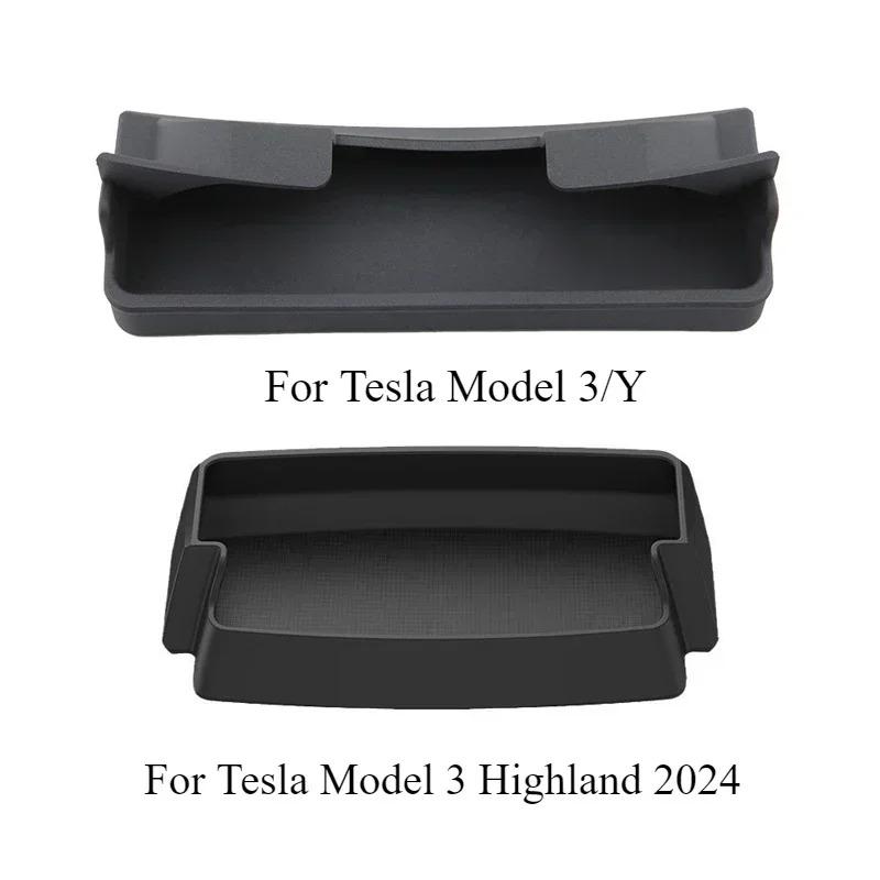 For Tesla Model Y Juniper Model 3 Highland Armrest Box Sunglasses Bag Storage Case Central Control Glasses Pocket Storage Box