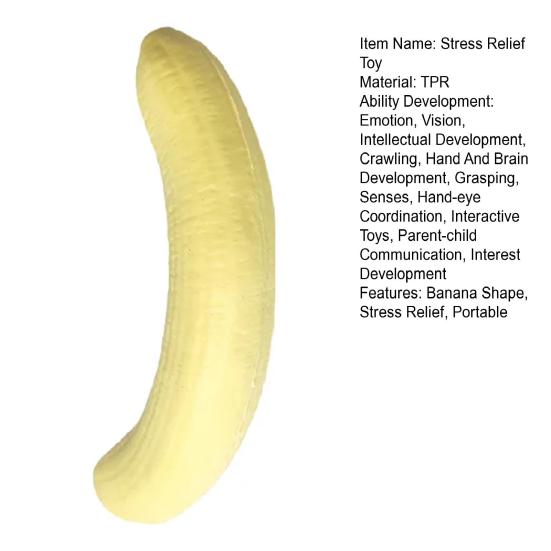 1/2/3/4 Peças Banana de Alívio de Estresse para Apertar Portátil de Viagem Banana Descascada Brinquedo Sensorial Bola Macia Anti-Ansiedade Brinquedo de Apertar Fruta Fidget