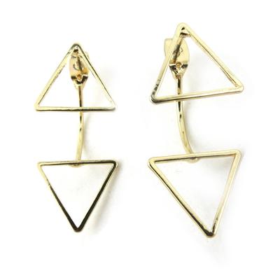 [N0769] - Gold 'Triangles' Lobe Contour Earrings