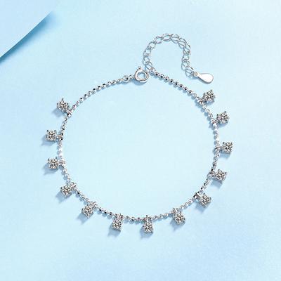 S925 Sterling Silver Moissanite Bracelet for Women Pt950 Gold Plated Light Luxury Personalized Bracelet