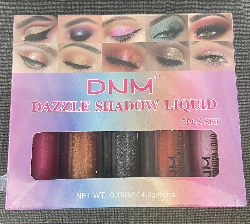 

DNM Новый перламутровый ослепительный набор жидких теней для век с ярким блеском, ультра-мерцающие натуральные пигментированные тени для век, набор из 5 цветов 02