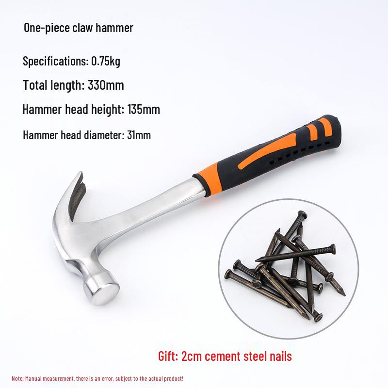 Multi-Function Claw Hammer with Nail Puller for Household, Woodworking, and Electrical Use
