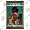 Putuo Decor Cute Black Cat Vintaget Plaque Metal Sign Vintage Tin Sign Poster Decoration for Living Room Barthroom Wall Decor