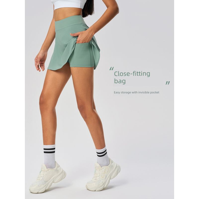 Lu Same Sports Skirt for Women 2025 New Arrival Ice Quick-Drying with Lining Fake Two-Piece Tennis Skirt Yoga Skirt