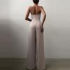 Spring Summer Casual Wide Leg Long Jumpsuit Female Solid Color Draped Slim Playsuit Women Elegant High Waist Strap Solid One Piece Romper