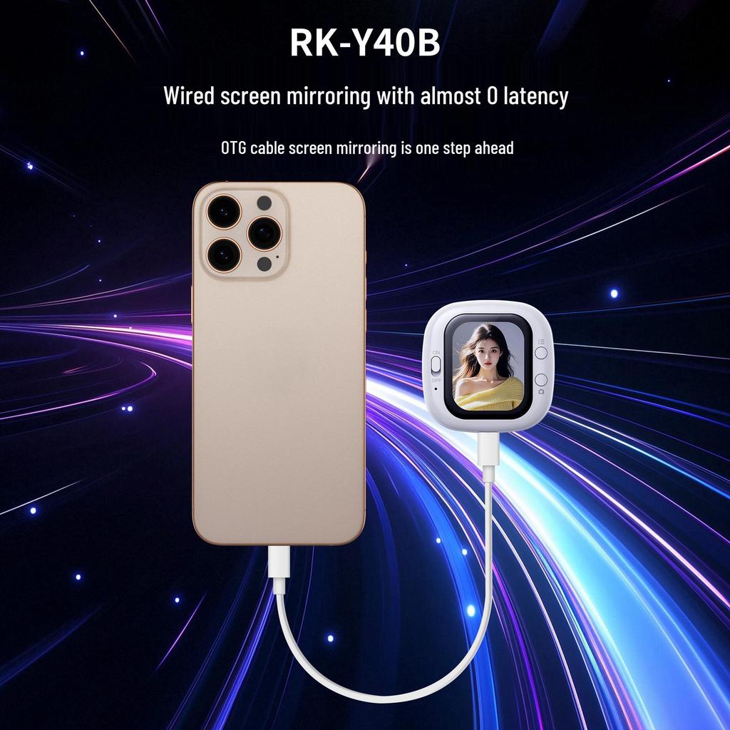 Portable Magnetic Mini Mobile Phone Projector with Wired Selfie Screen Function