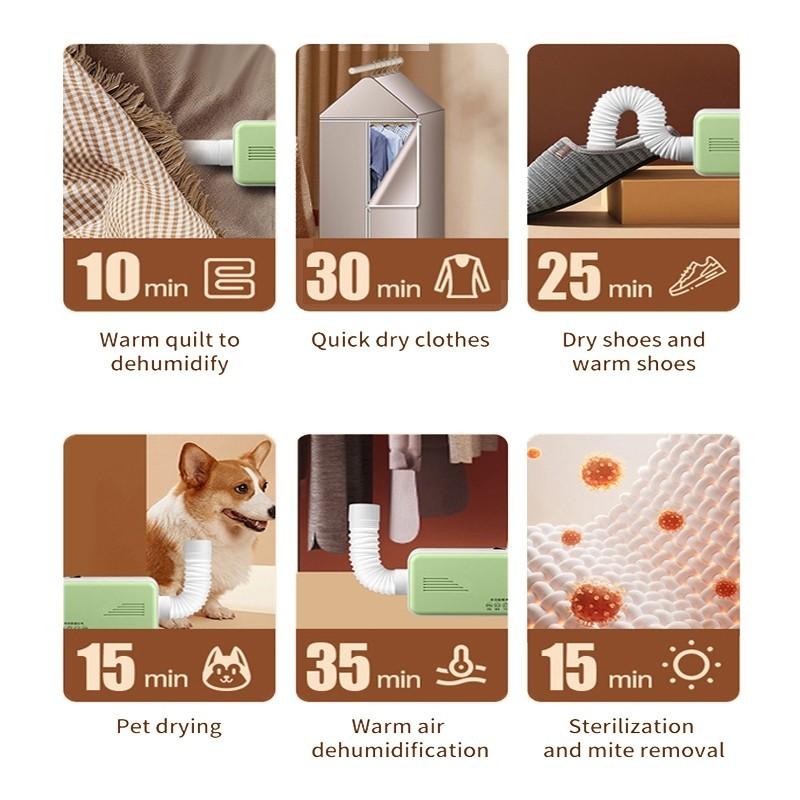 600W Multifunctional Dryer For Household Portable Fast Heating Clothes Dryer Mite Removal And Disinfection Shoe Dryer
