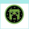 Minecraft Green Pixel Pattern Wall Silent Clock For Living Room And Bedroom Decor
