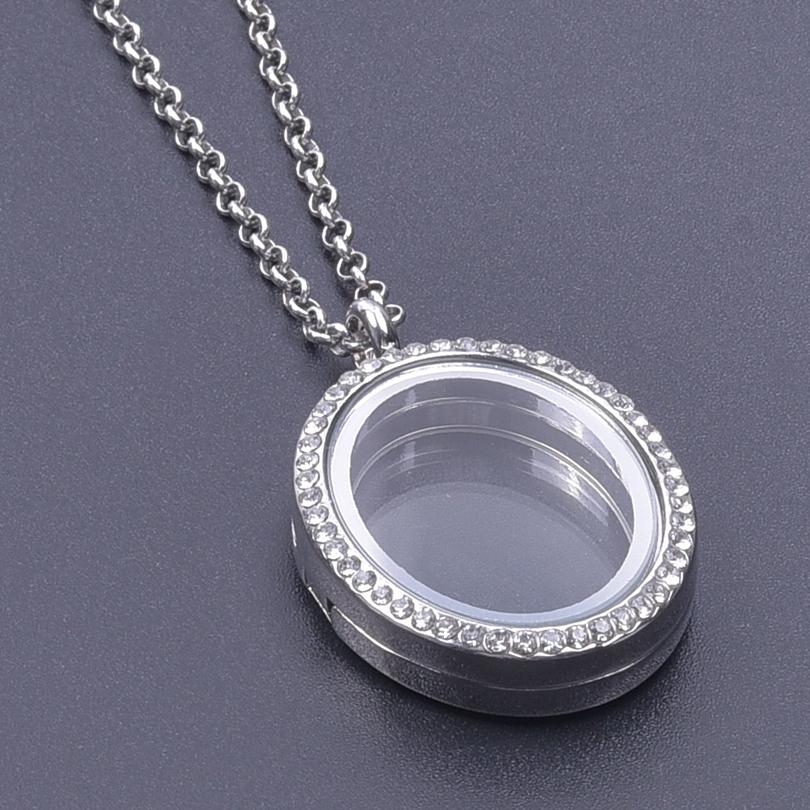 1Pc Round Heart Glass Cremation Urn Locket Pendant Necklaces For Ashes Mix Geometric Memory Floating Relicario Collares Jewelry