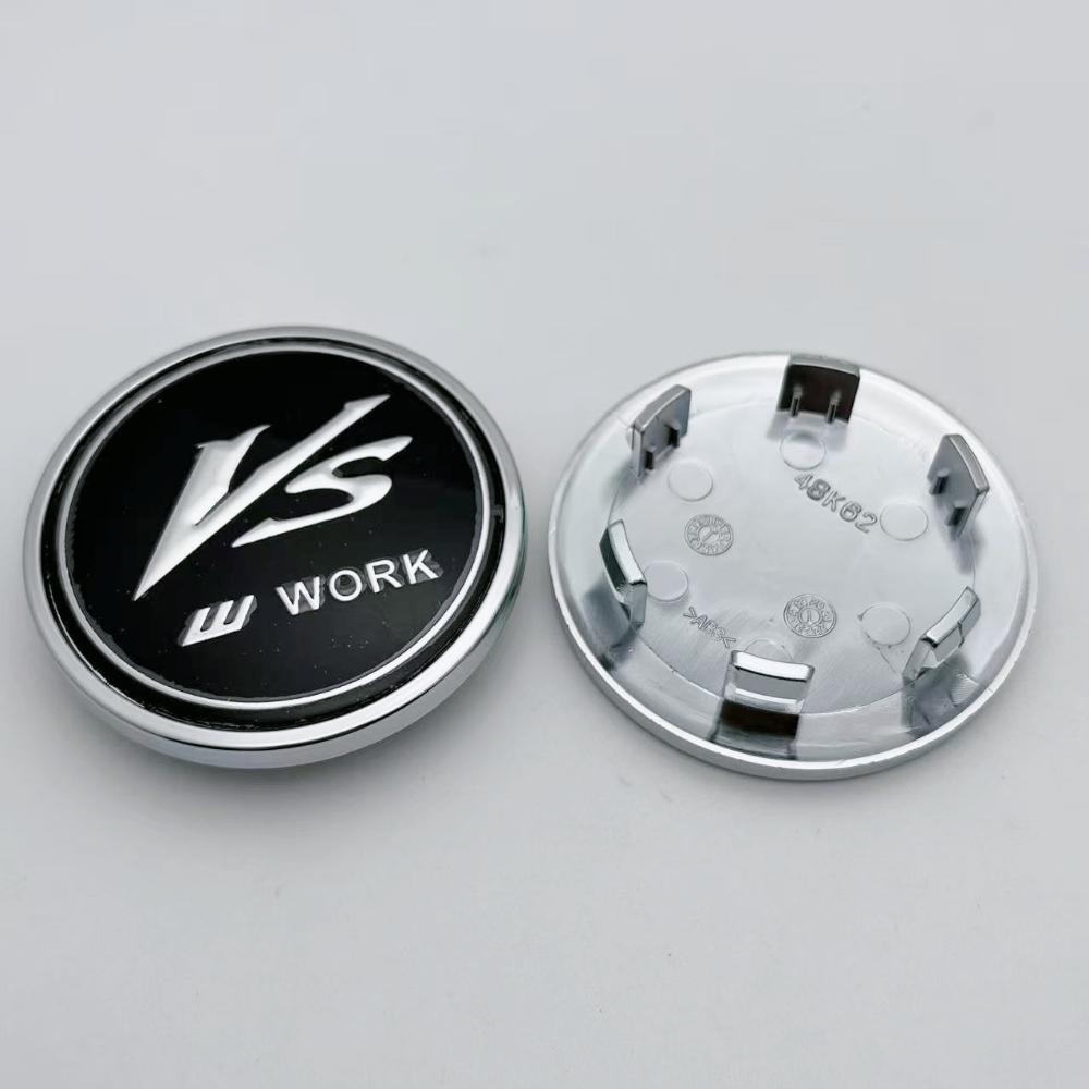 

4pcs 62mm (I.D 47.5mm) Car Wheel Center Cap Hubs W Work VS Rims Hubcaps Dustproof Cover Emblem Badge Car Styling Accessories VS W Work Badge&62MM&4pcs 48K62 Wheel Cap