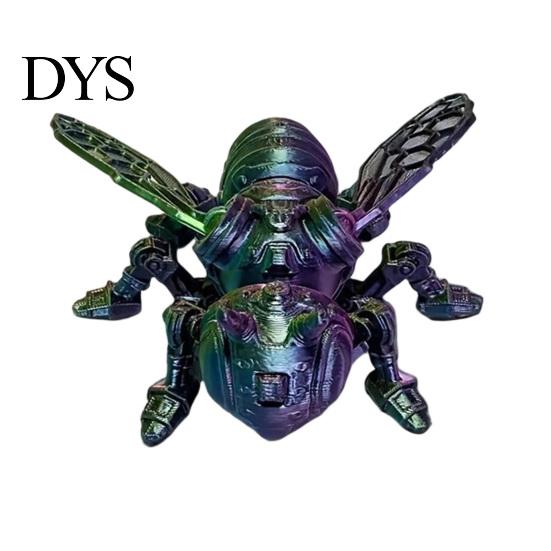 Articulated Robot Action Figure 3D Printed Mechanical Bee Figurine, Insect Ornament, Movable Joints Cool Futuristic Desk Decor Desktop Display,
