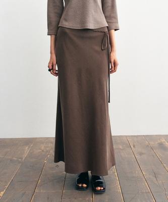 THE LILLE Fluid Long Skirt_Brown