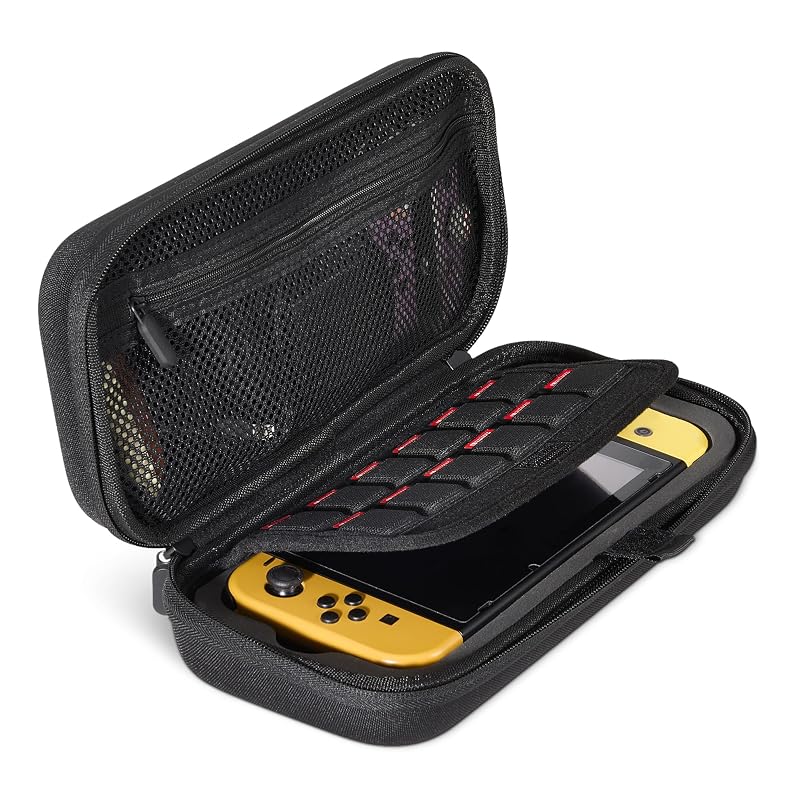 Amazon Basics Switch Carrying Case, Holds 12 Game Cards, Compatible with Switch 2/1/OLED Models, 1pc, Black