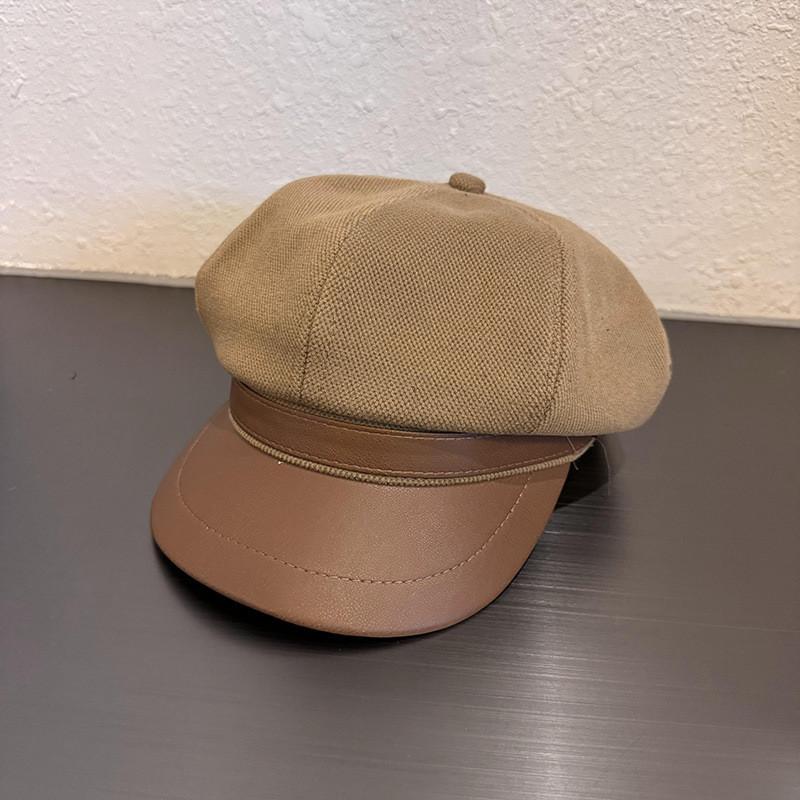 Trendy Color Solid Woolen Hats Curved Brim Autumn Winter Street Fashion Cao