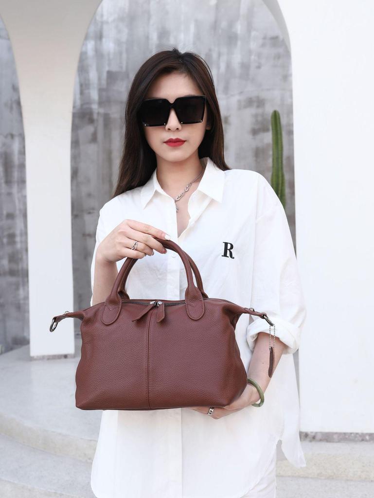 2025 Women's Genuine Cowhide Leather Shoulder Crossbody Bag - European & American Style