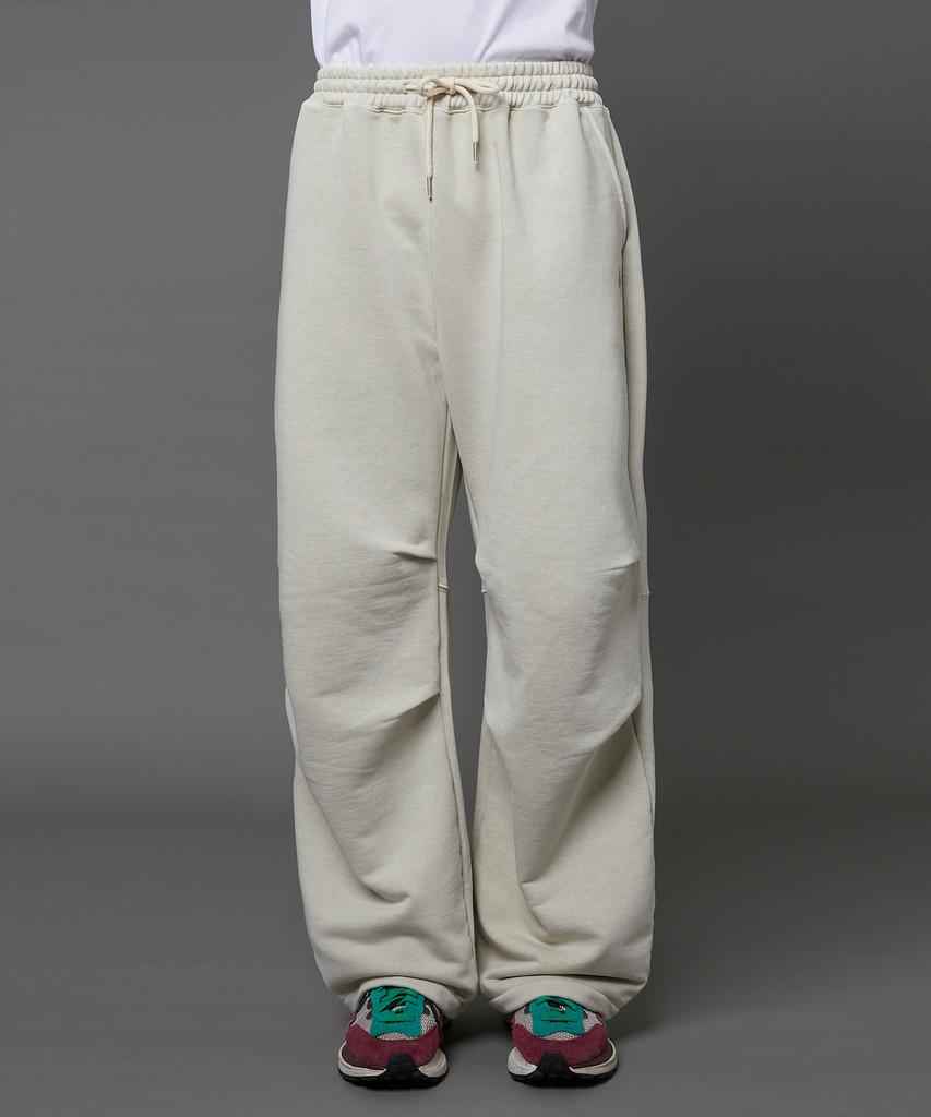 HOODHOOD Pigment Logo Parachute Sweatpants Oat Beige