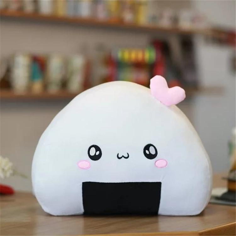 Schattig Pluche Mini Rijstbal Kussen Kawaii Zacht Japans Sushi Kussen Gevuld Pluche Speelgoed Schattige Bal Tweede Element Knoedelpop 20cm