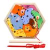 Montessori Holz Magnetische Angelspielzeuge Meeresleben Kognitionsspiele Frühes Lernspielzeug für Kinder Eltern-Kind Interaktiv
