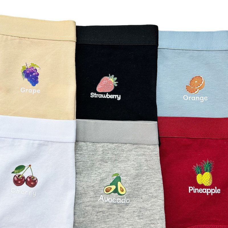 Women's Fruit-Patterned Embroidered Panties Comfortablfe Briefs