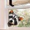 1 Stück Realistische Spähende Waschbären Fensteraufkleber Statisch Haftend Haus Wohnzimmer Fensterdekoration Niedliche Tieraufkleber