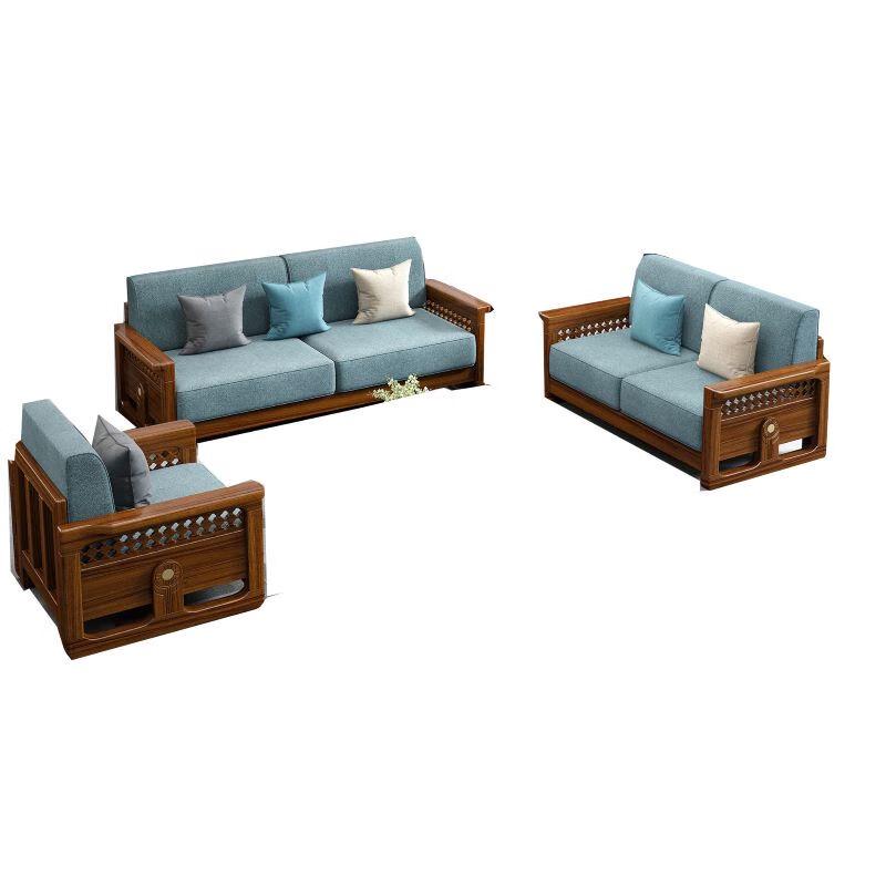 Miling New Chinese Style Solid Wood Sofa Set