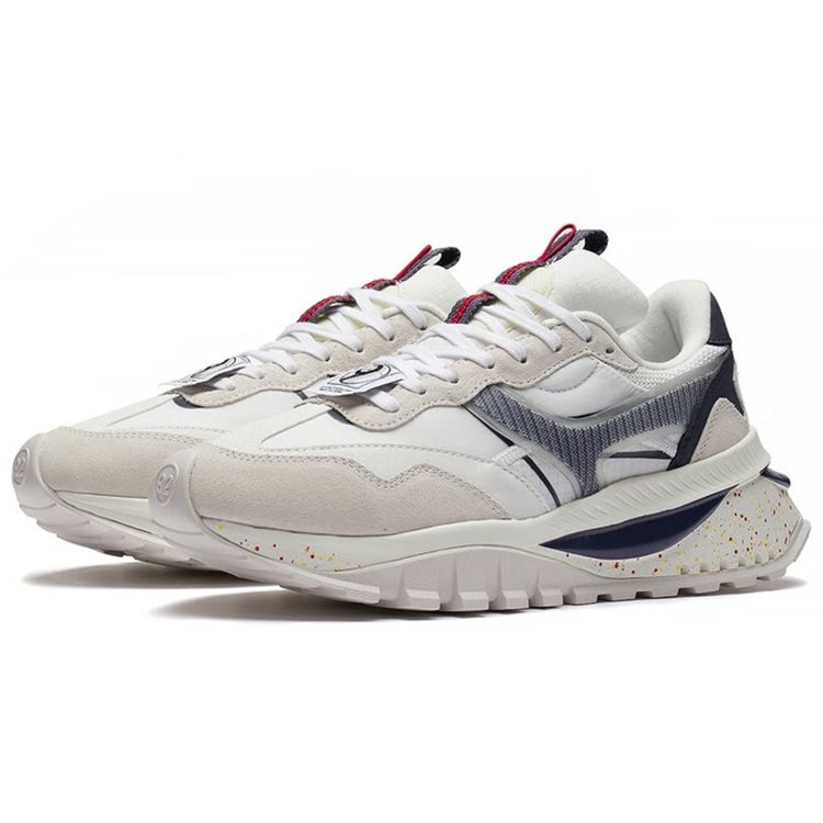 Li Ning Fangyuan Evo Comfortable Breathable Low-Top Sports Casual Shoes Men Sneakers White Blue AGCR227-6