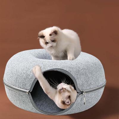 Cat Tunnel Cave Bed Removable Easy To Carry with Zipper