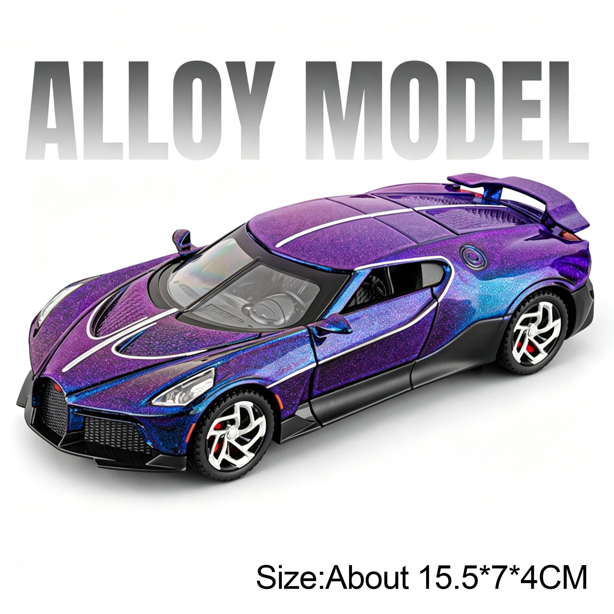 1:32 La Voiture Noire Atlantic Miniatuur Sportwagen Diecast Legering Model Speelgoed Geluid Licht Terugtrekken Deuren Geopend Voertuigen Kinder Speelgoed