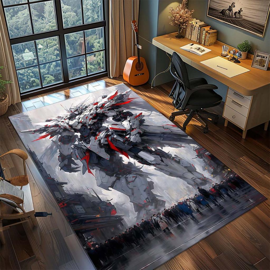 Gundam Anime Mecha Robot Rug Carpet Large Area Rug Non Slip Washable Floor Mat Gamer Room Bedroom Home Decor
