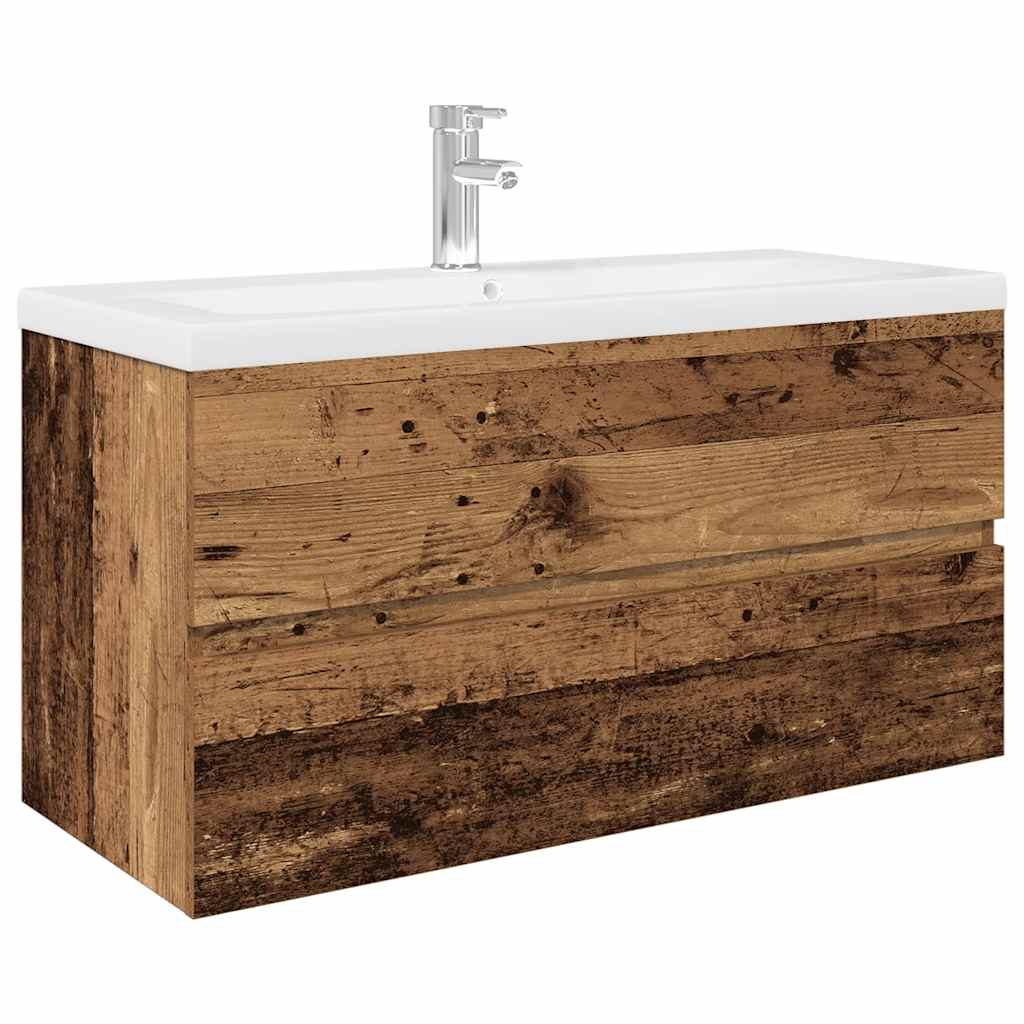 Bathroom Vanity Unit with Built In Basin and Faucet
