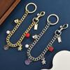 Women'S Bag Fashion Embroidery Thread Shoulder Bag Chain Small Square Bag Flower Rainbow Bear Lock Pendant Diagonal