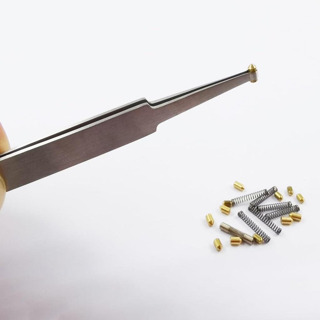 2PCS Lock Pin Tumbler Tweezers Stainless Steel Locksmith Tool Wire Holding Tweezers for Pinning & Rekeying Kit Lock Tradesman Tweezers