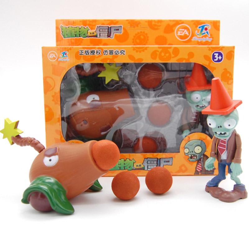 Plants vs Zombies 2 Cactus Peashooter Coconut Cannon A.K.E.E Toy Set 6 Style Game Figures Soft Silicone Zombie Birthday Gift Boy