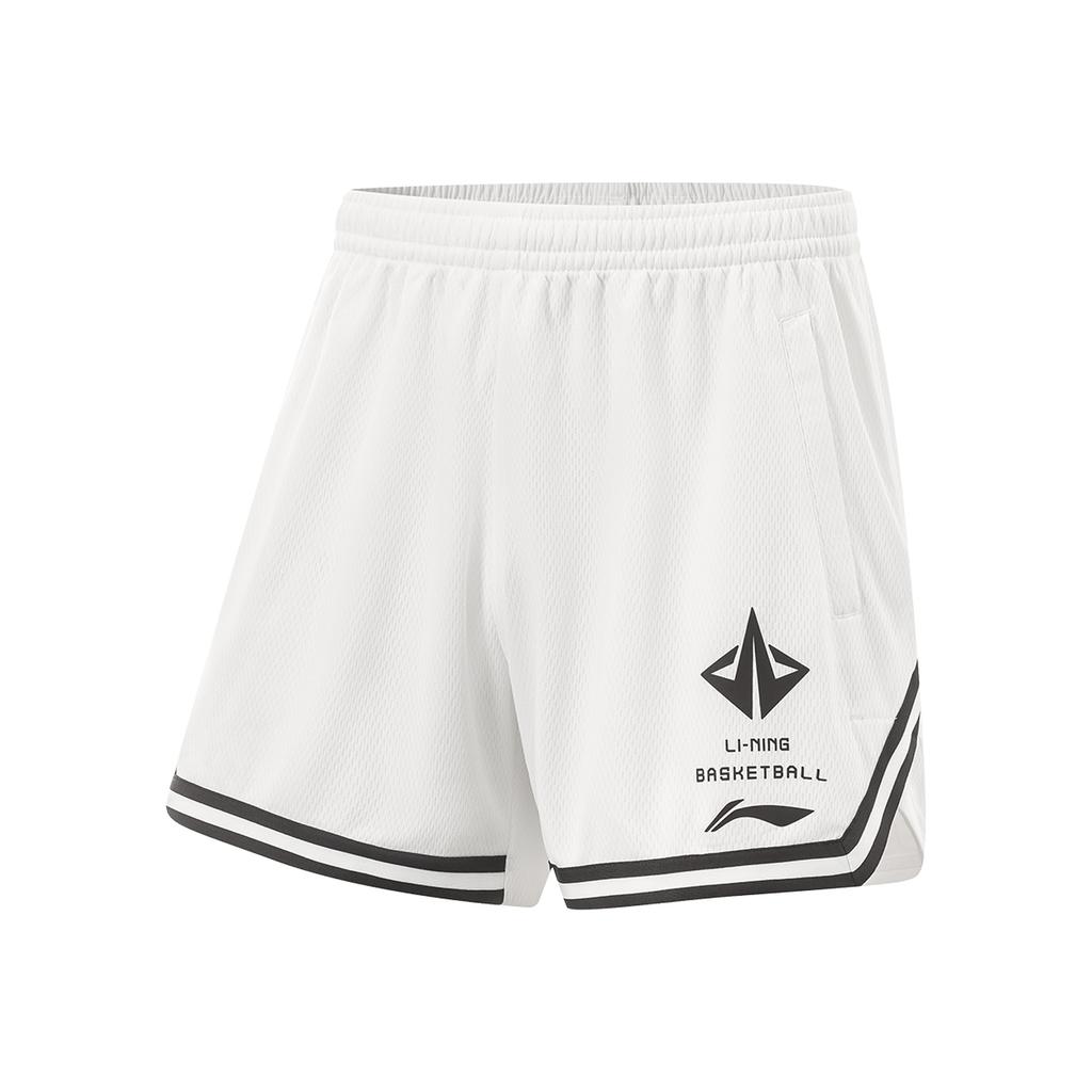 Li-Ning Simple Versatile Comfortable Loose Basketball Shorts Men Shorts Standard-White AAPV033-5