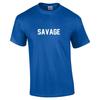 SAVAGE White Text Royal Blue Team Jersey Cotton T-Shirt