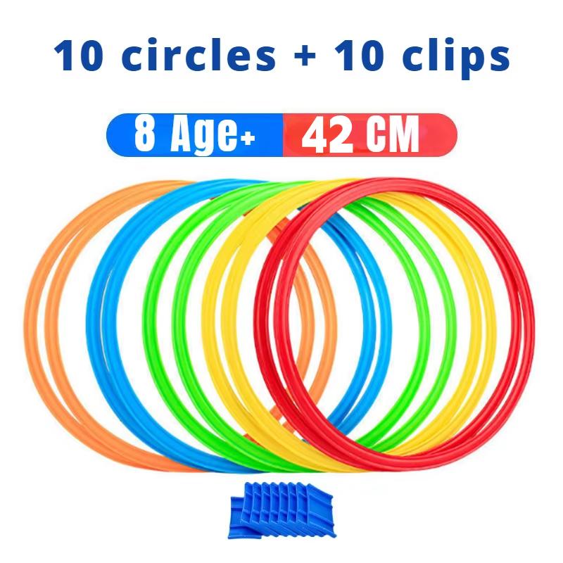 Dış Mekan Çocuk Zıplama Halkası Oyun Seti - Erkek Kız Çocukları İçin 10 Halkalı ve 10 Birleştiricili, Park Oyunları İçin Eğlenceli Fiziksel Antrenman Spor Oyuncakları