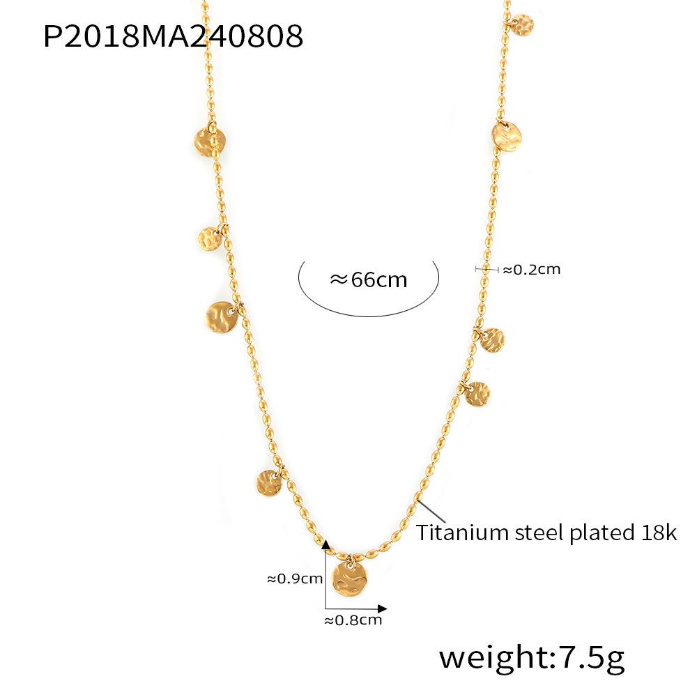 18k Gold-Plated Geometric Tassel Pendant Necklace in Titanium Steel – Trendy and Stylish Accessory