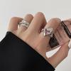 Silver Artistic S925 Open Ring With Unique Twisted Design And Delightful Heart Shaped Zirconia Pink