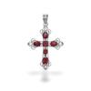 Blue Topaz Cross Pendant, 925 Sterling Silver Gemstone