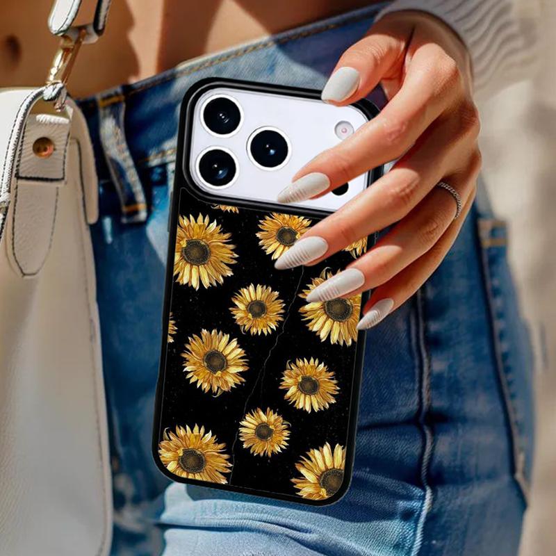 Coque de téléphone florale tournesol pour iPhone 17 Air 14 15 13 12 Max Housse pour Apple 16e 11 Pro Max Plus Coque