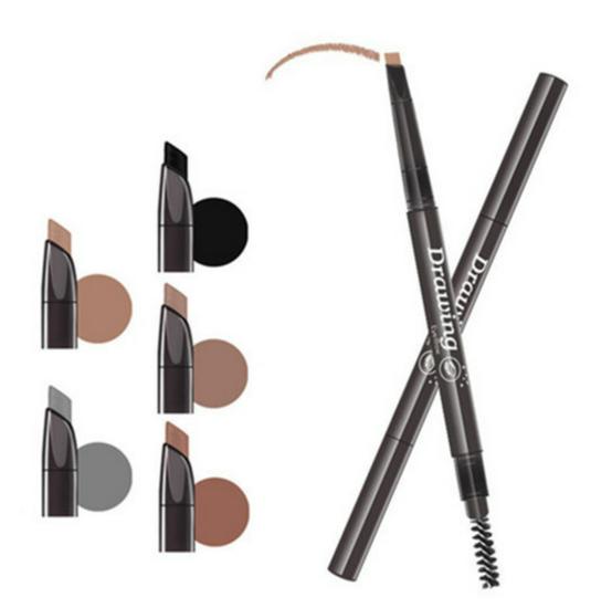 Automatischer Augenbrauenstift mit zwei Enden: Schweißfest, Wasserfest, Wischfest, Nachfüllbares Design