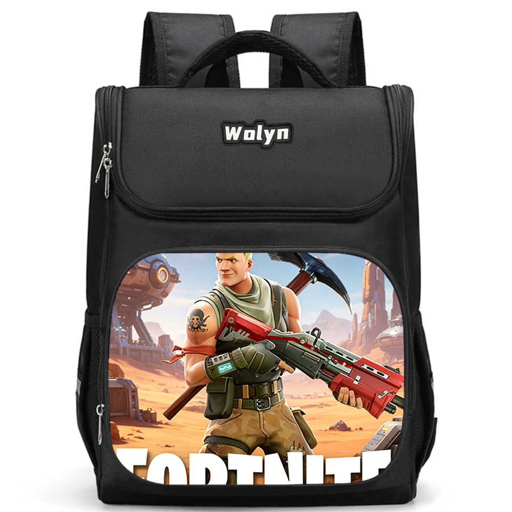 School Backpack with Multi Compartment ,Large Cartoon Fortnite School Bags for Boys & Girls,Durable Child Backpack for Aged 6-10