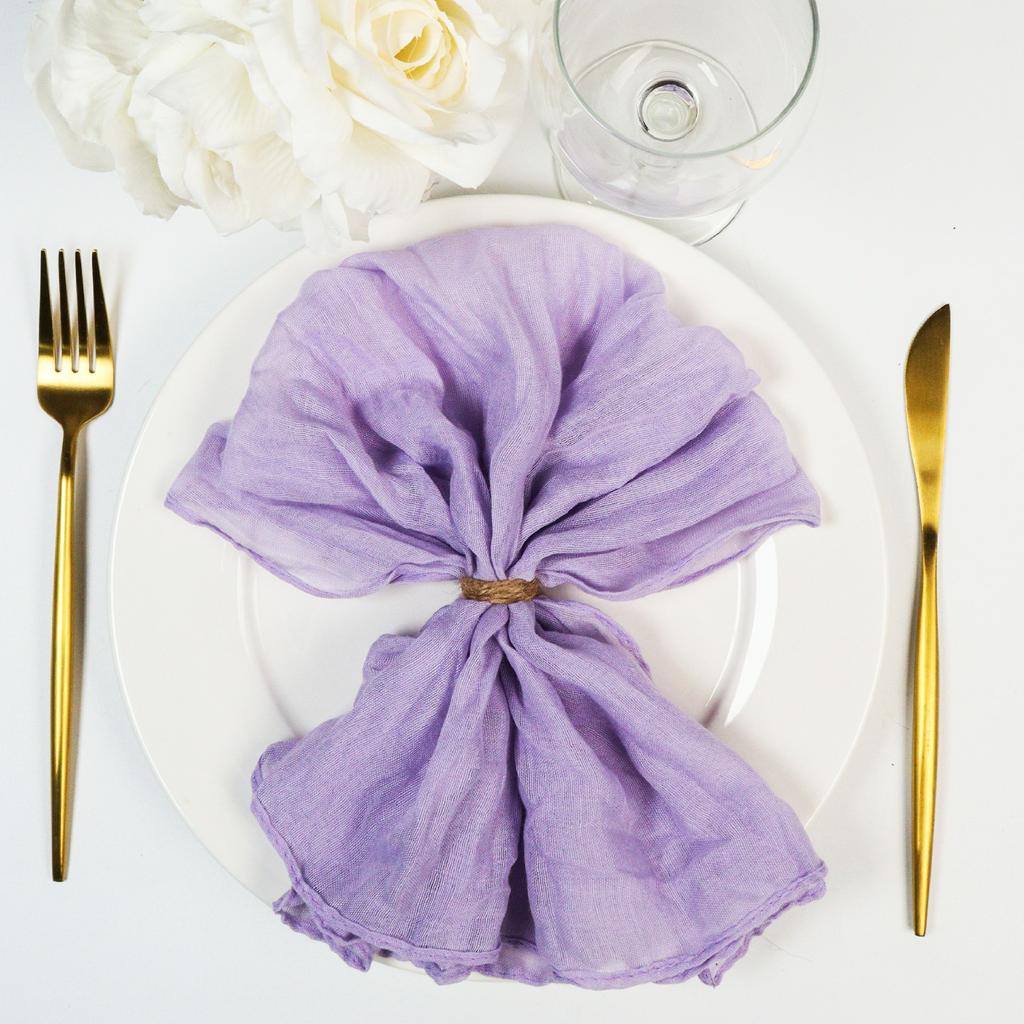 12pcs, Handmade Cheesecloth Napkins - Rustic Table Decor for Parties, Weddings, and Family Dinners