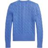 Polo Ralph Lauren Solid Color Crew Neck Slim Fit Knitted Cardigan Women knitwear Blue WMPOSWENDW20486-400