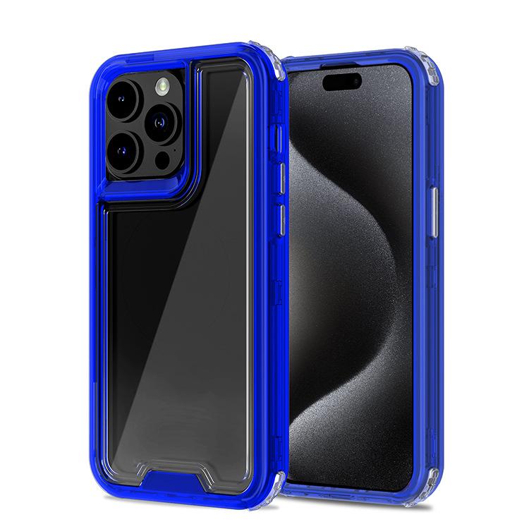 For IPhone 15 Promax Colorful Three-in-one Transparent Phone Case Anti-fingerprint and Anti-yellowing